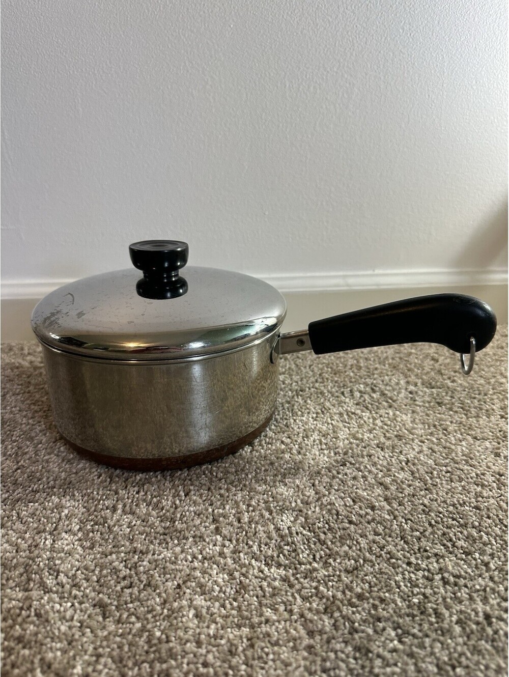 Vintage VTG Revere Ware Copper Bottom Sauce Pan 2 Quart With Lid